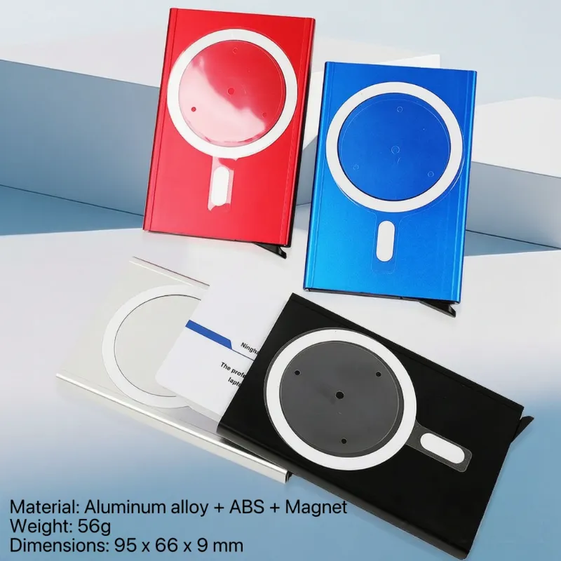 Magnetic Aluminum Auto Pop-Up Card Holder