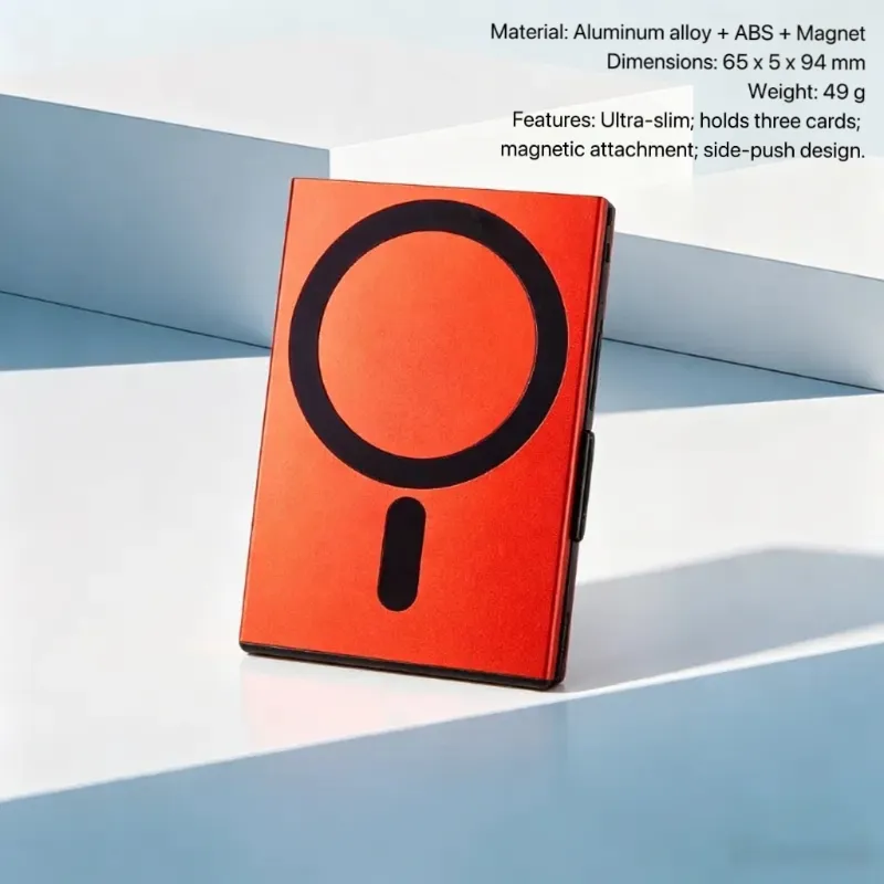 Ultra-Thin Aluminum Magnetic Auto Pop-Up Card Holder