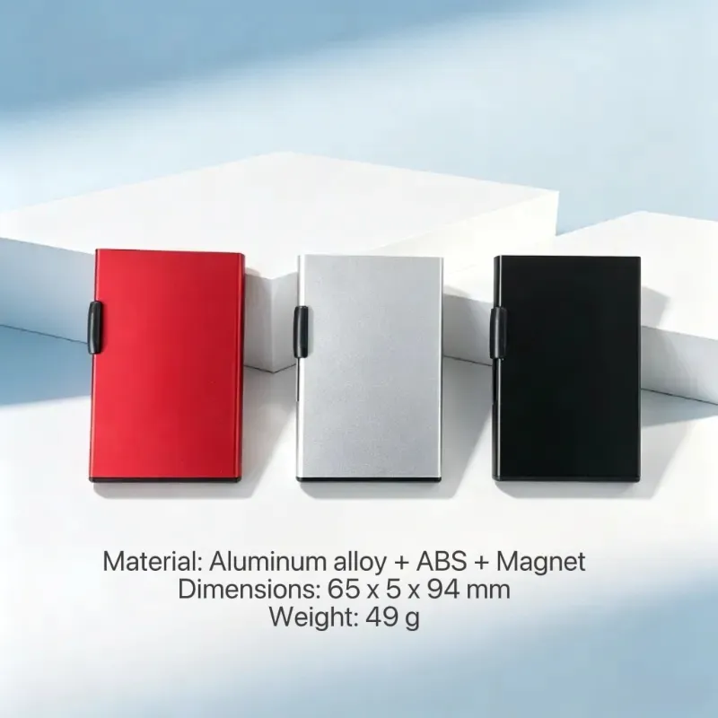 Ultra-Thin Aluminum Magnetic Auto Pop-Up Card Holder