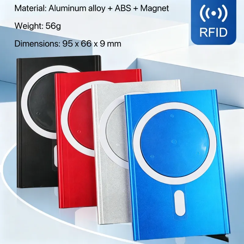 Magnetic Aluminum Auto Pop-Up Card Holder