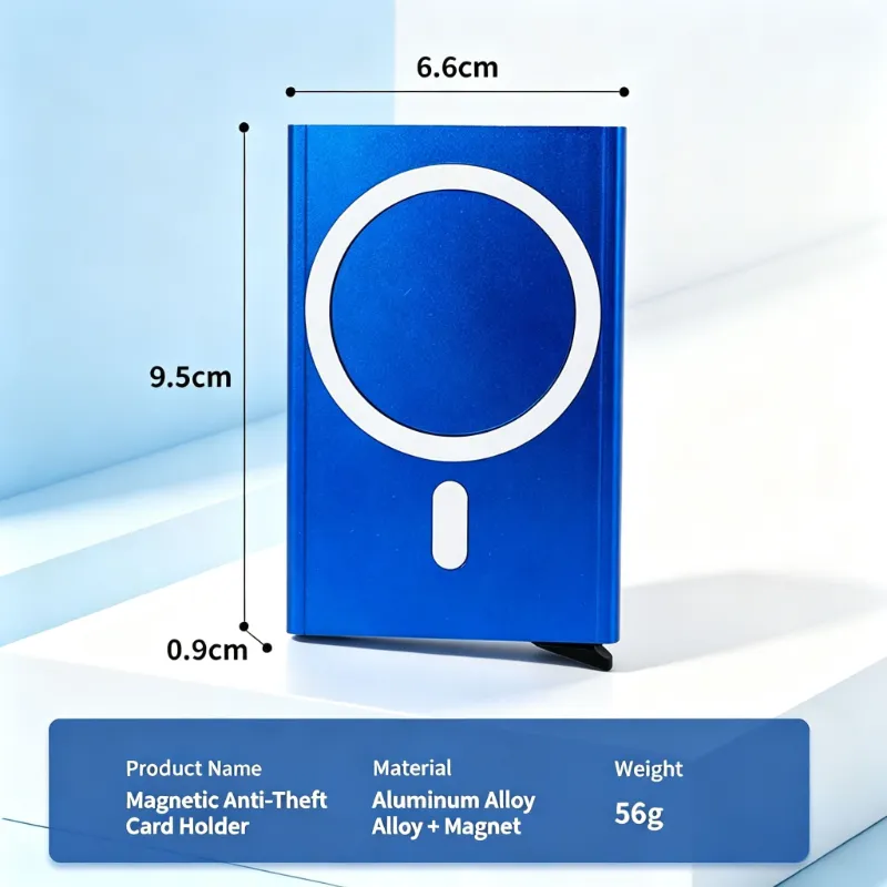 Magnetic Aluminum Auto Pop-Up Card Holder